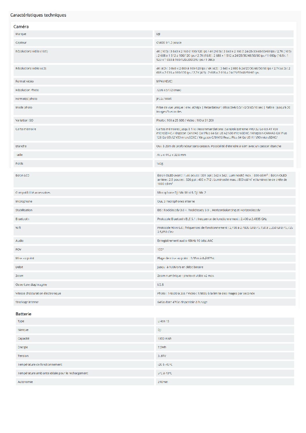 Caméra action étanche UHD - DJI OSMO ACTION 5 PRO – Image 4