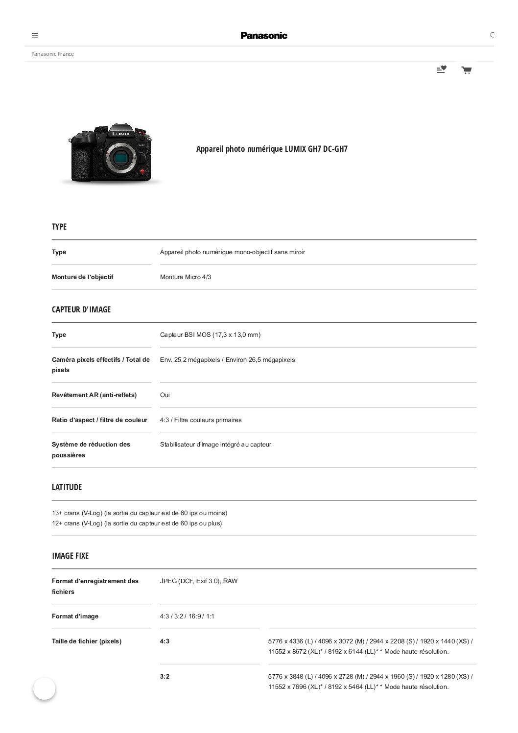 Appareil photo hybride m4/3 UHD 60 - PANASONIC GH7 – Image 4