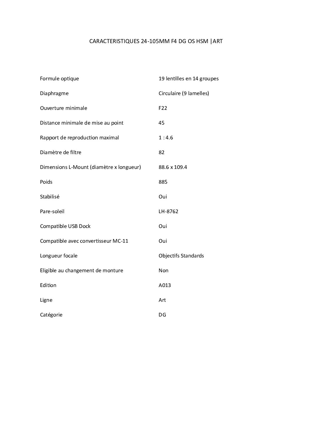 Zoom courte à longue focale EF plein format - SIGMA 24‑105mm F4 DG OS HSM ART – Image 3
